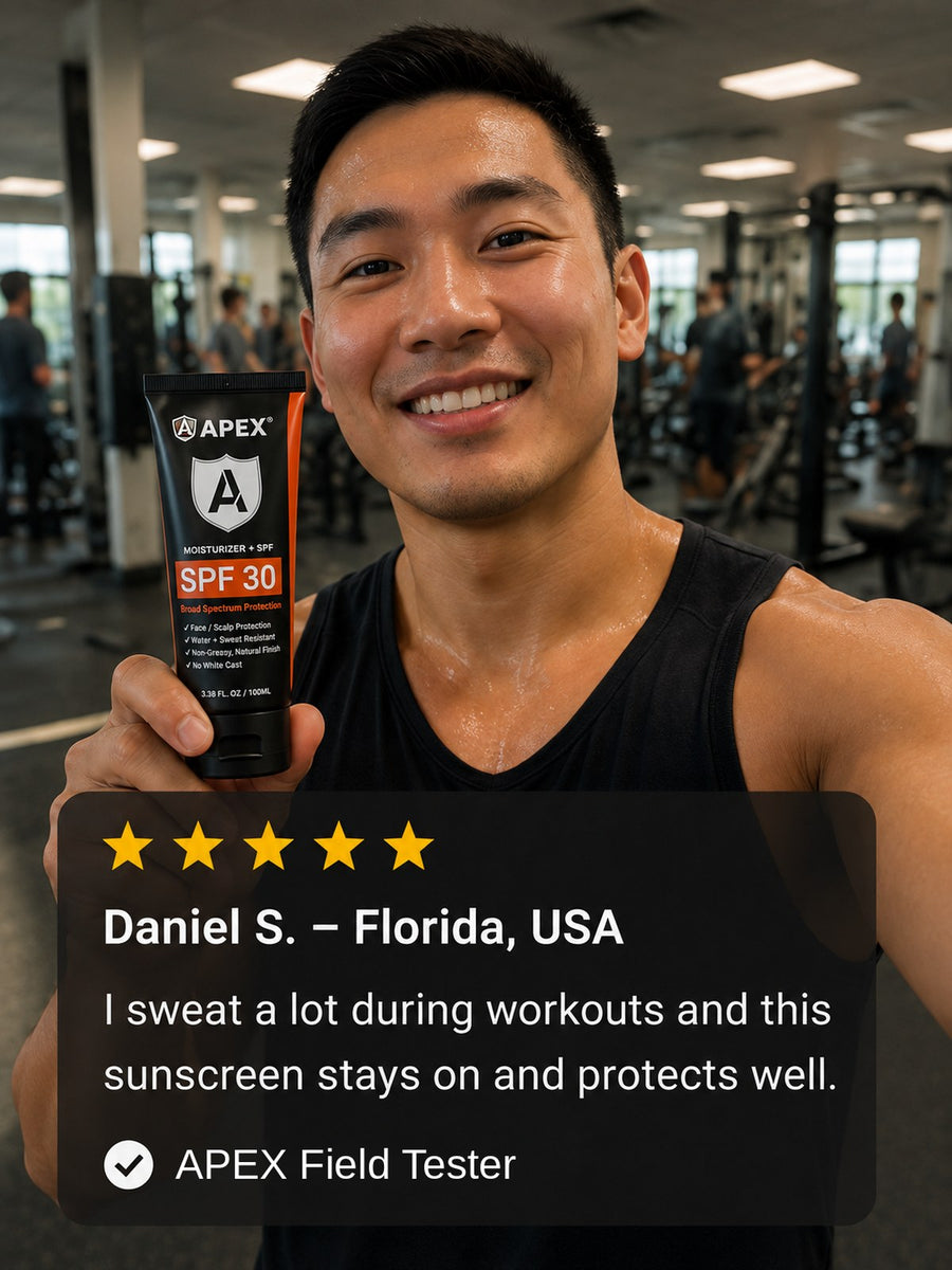 Daniel S., Florida — I sweat a lot during workouts and this stays on.