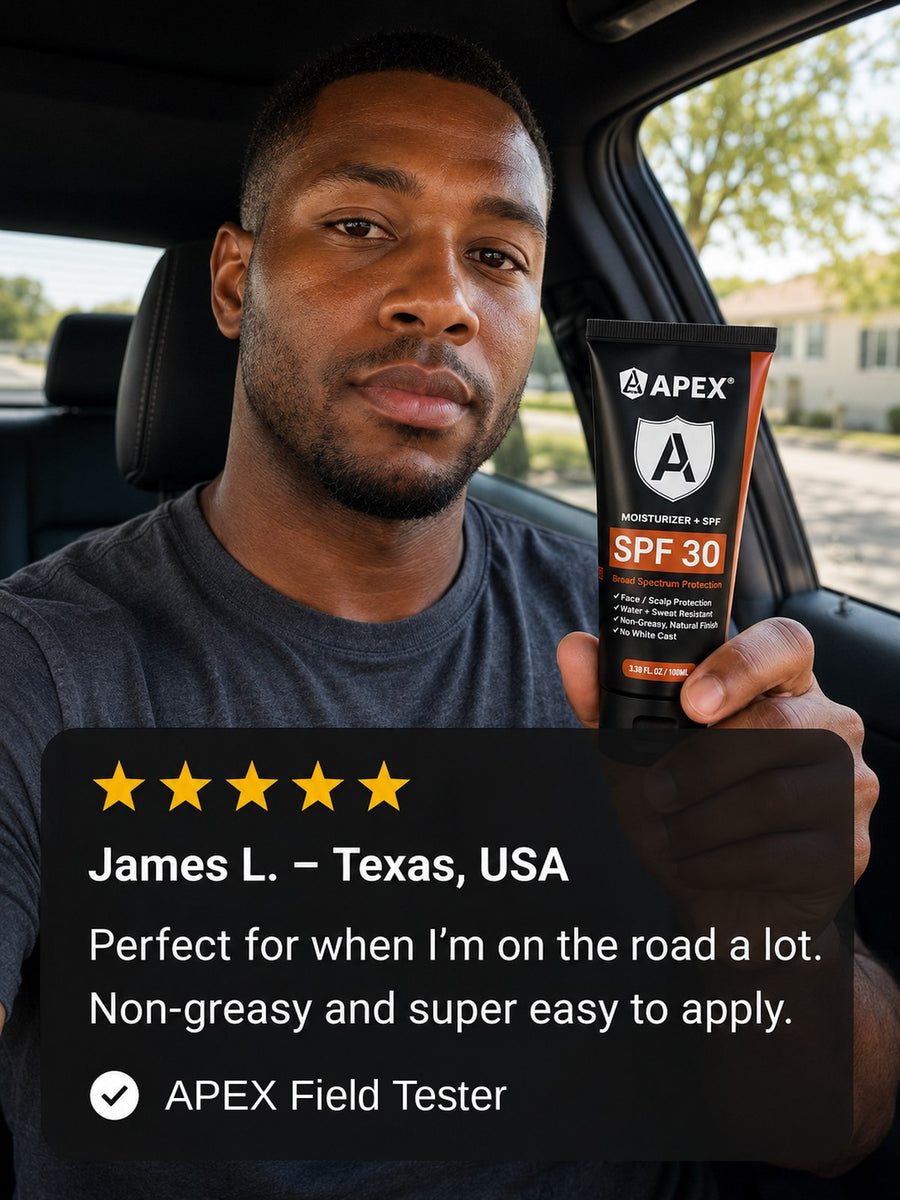 James L., Texas — on the road a lot, non-greasy and easy to apply.